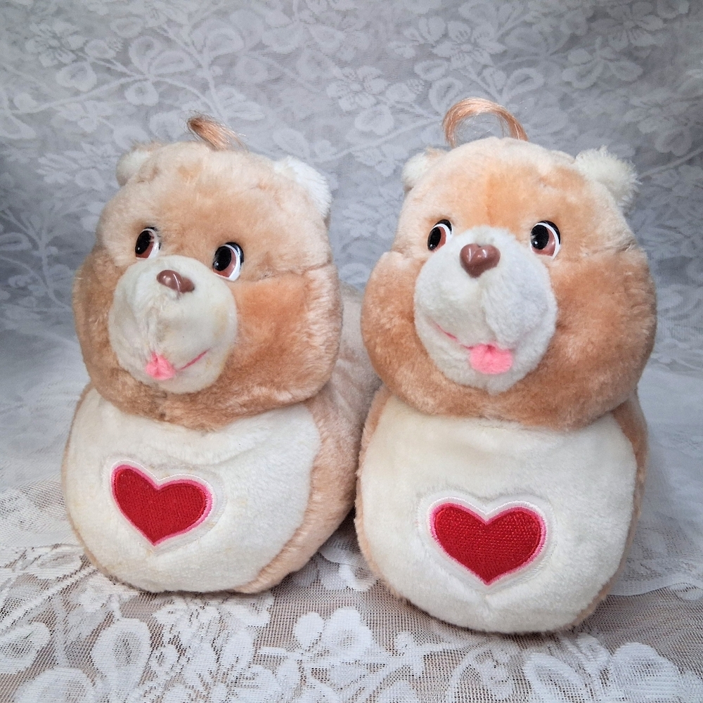 Vintage 1984 Care Bears Slippers Tenderheart Bear - Picture 13 of 14